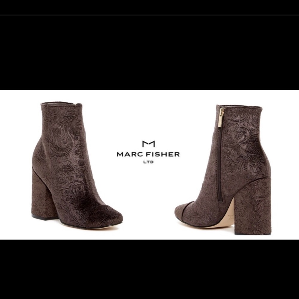 NIB Marc Fisher 6.5  Black velvet booties